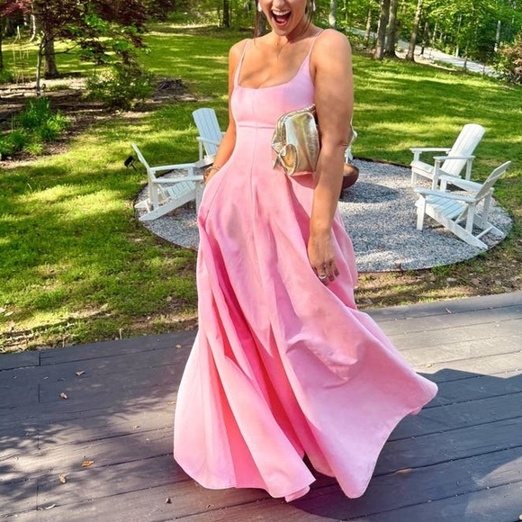 STAUD | Dresses | Staud Joy Gown Maxi Dress In Pink | Poshmark